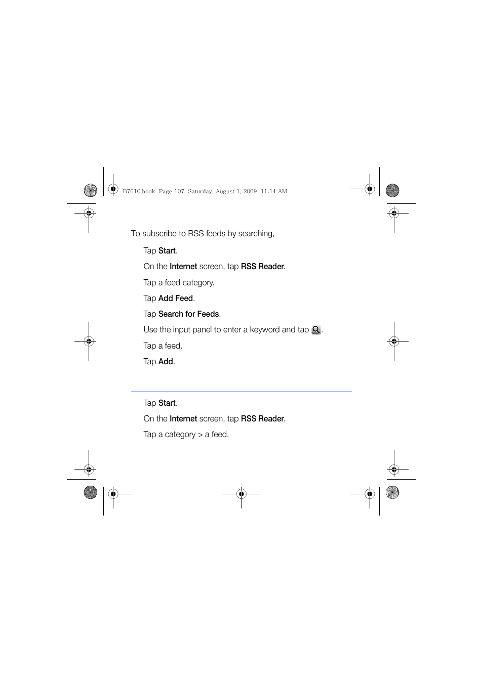 Update and read rss feeds | Sanyo GH68-24473A User Manual | Page 108 / 158