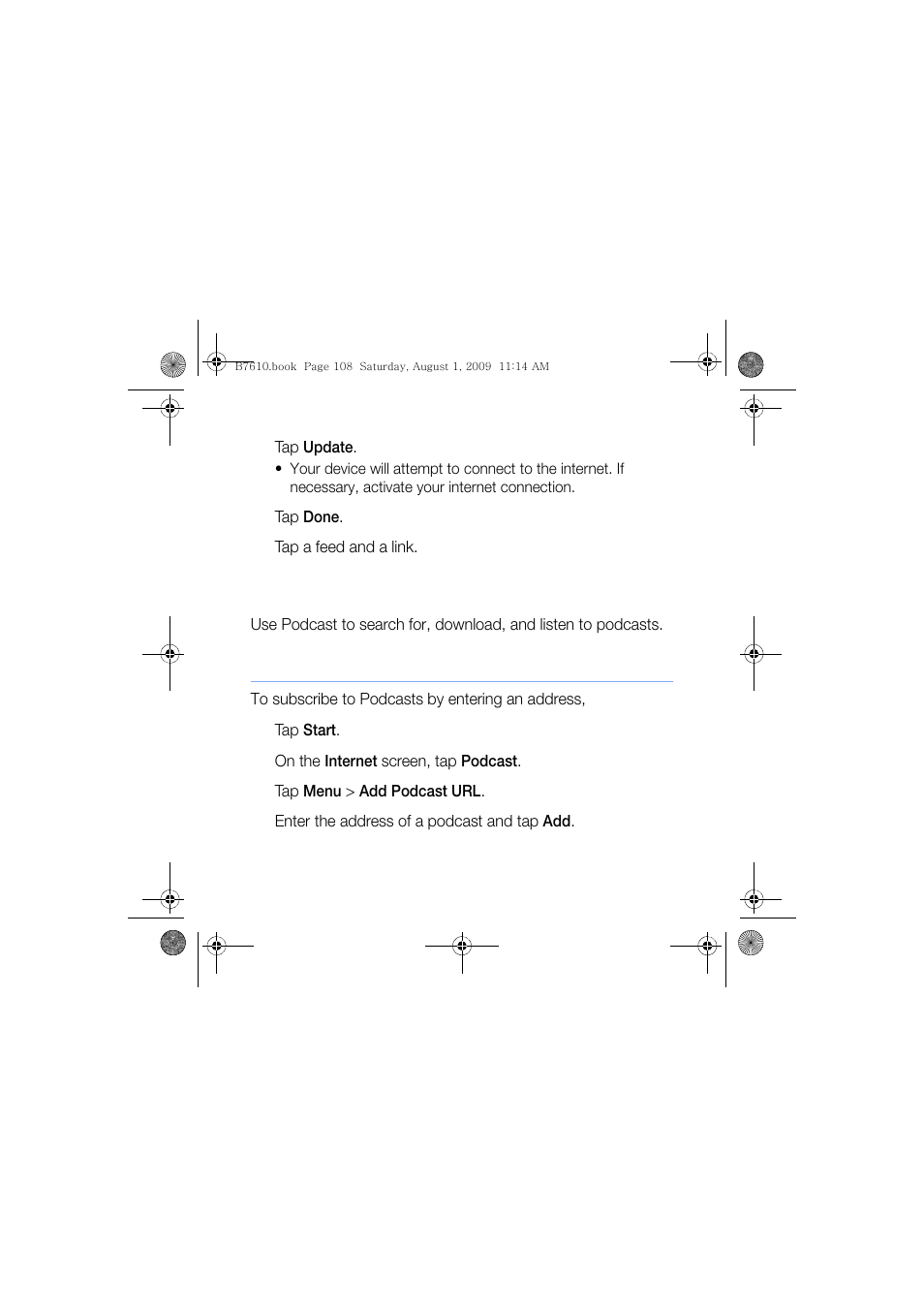 Podcast, Subscribe to podcasts | Sanyo GH68-24473A User Manual | Page 109 / 158