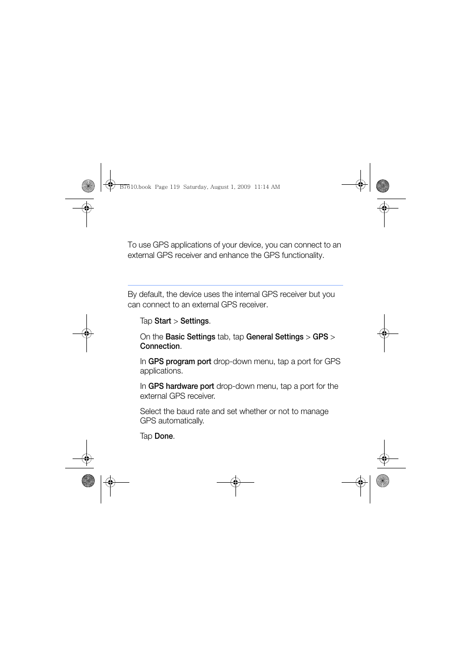 Connect to an external gps receiver | Sanyo GH68-24473A User Manual | Page 120 / 158