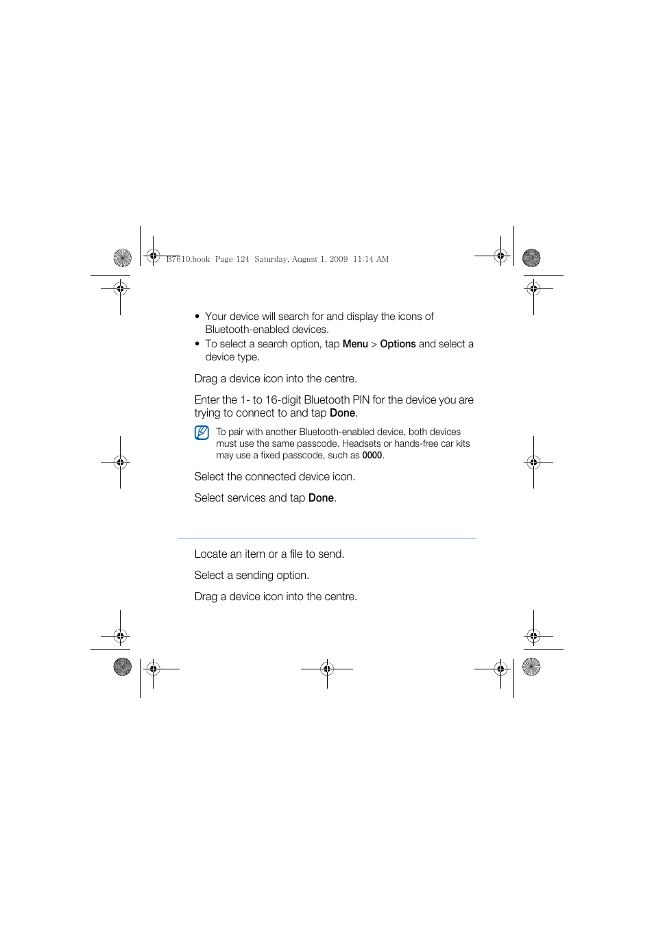 Send data via the bluetooth wireless feature | Sanyo GH68-24473A User Manual | Page 125 / 158