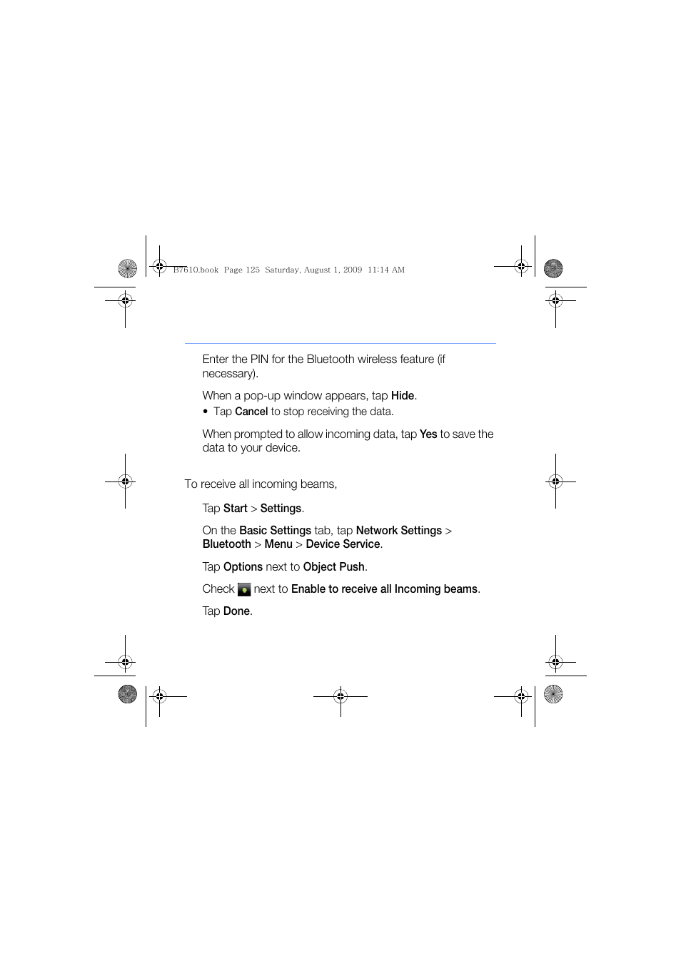 Receive data via the bluetooth wireless feature | Sanyo GH68-24473A User Manual | Page 126 / 158