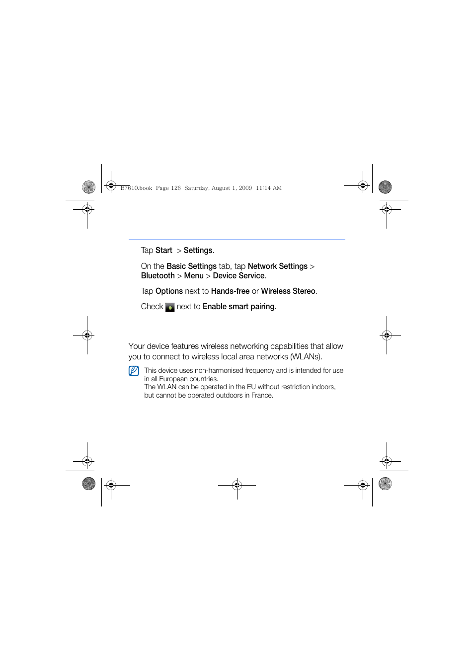 Wi-fi, Activate the smart pairing option | Sanyo GH68-24473A User Manual | Page 127 / 158