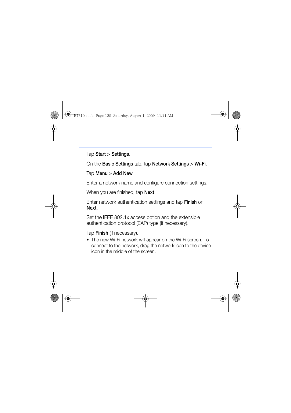 Create a new wi-fi connection | Sanyo GH68-24473A User Manual | Page 129 / 158