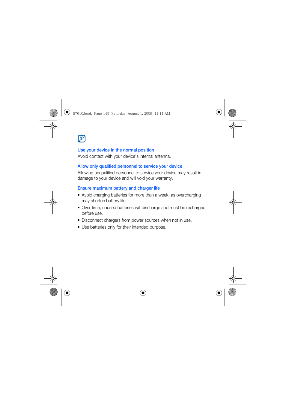 Important usage information | Sanyo GH68-24473A User Manual | Page 146 / 158