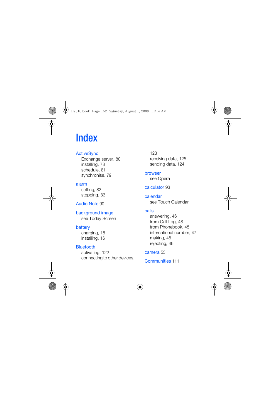 Index | Sanyo GH68-24473A User Manual | Page 153 / 158