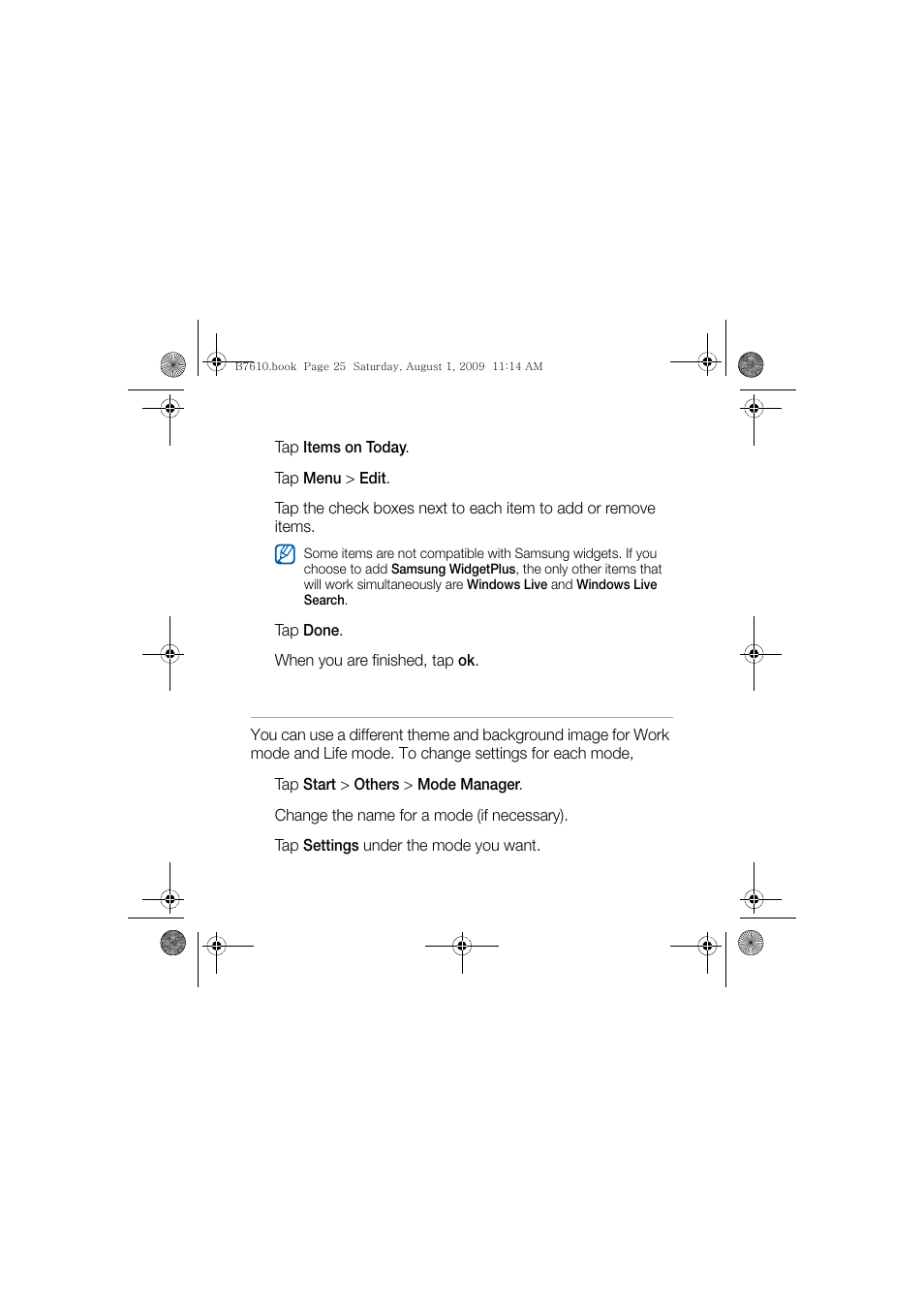 Use work mode and life mode | Sanyo GH68-24473A User Manual | Page 26 / 158