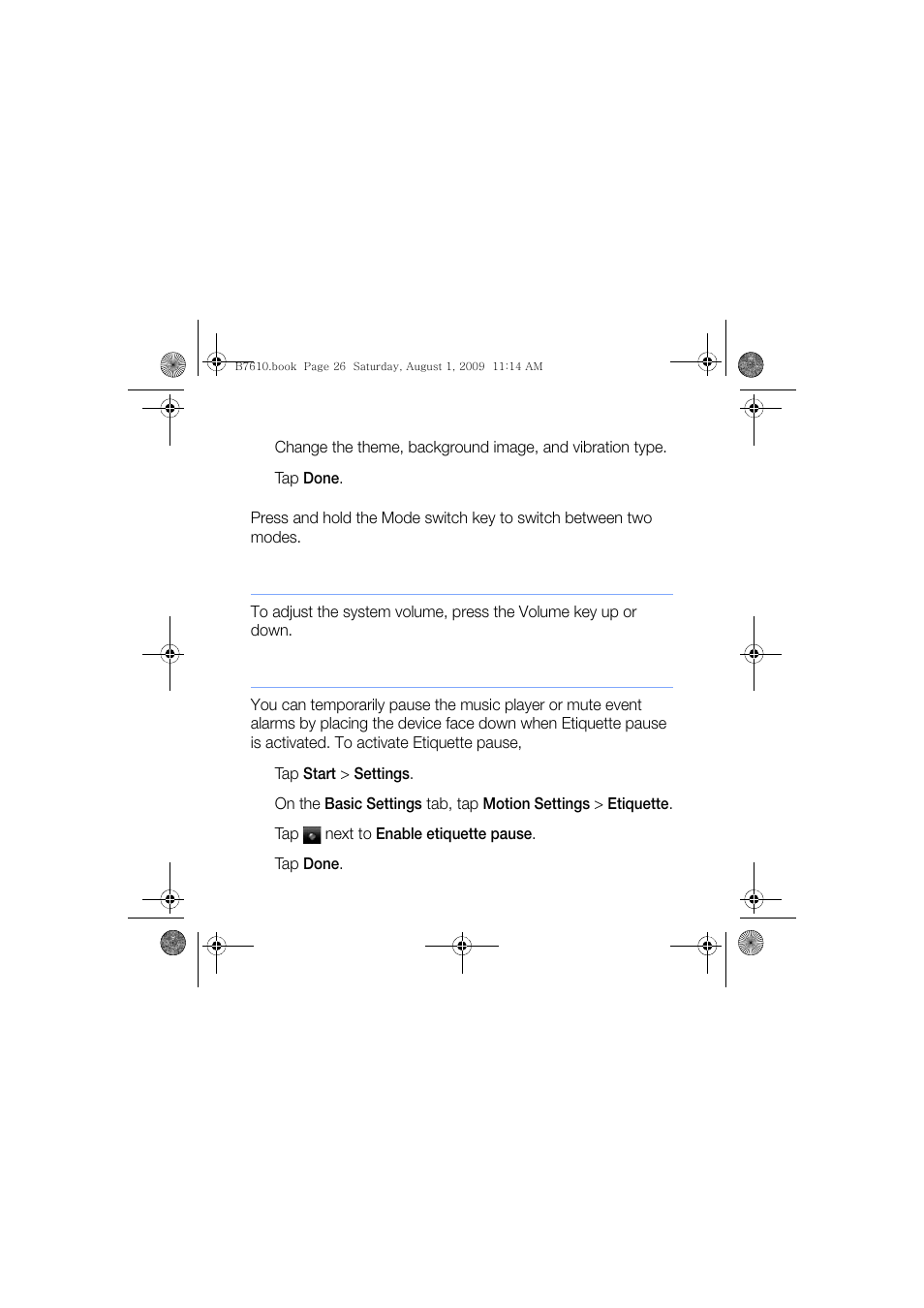 Adjust the system volume, Activate etiquette pause | Sanyo GH68-24473A User Manual | Page 27 / 158