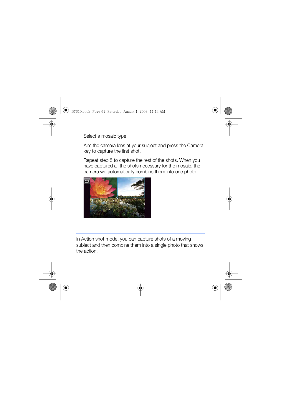 Capture photos in action shot mode | Sanyo GH68-24473A User Manual | Page 62 / 158