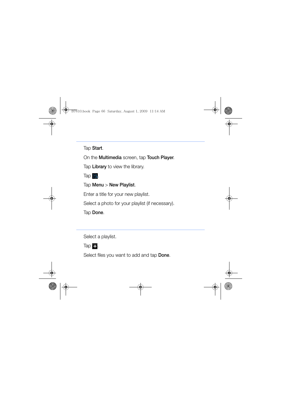 Create a playlist, Add files to a playlist | Sanyo GH68-24473A User Manual | Page 67 / 158