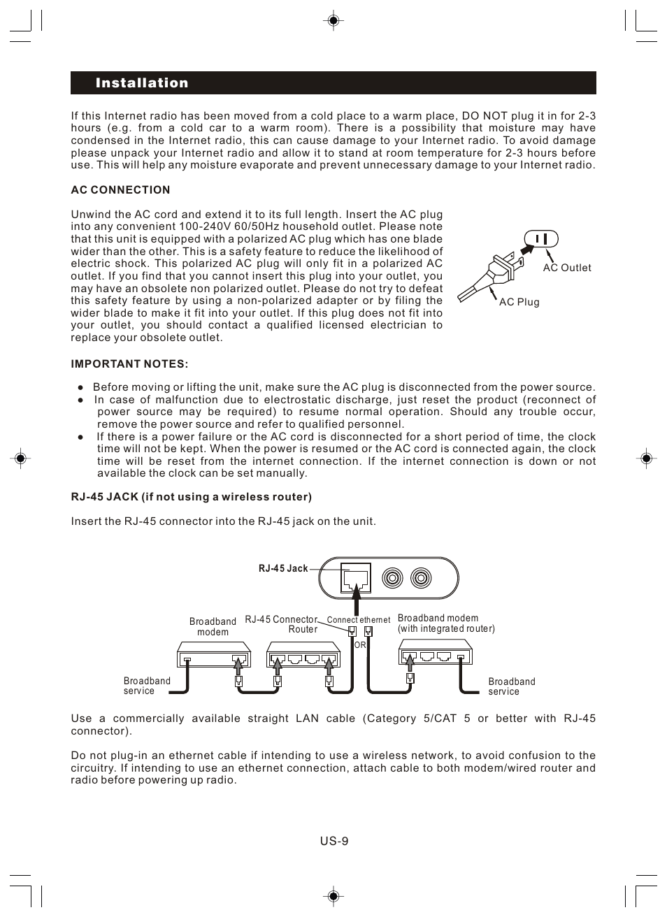 頁面 10, Installation | Sanyo R227 User Manual | Page 10 / 29