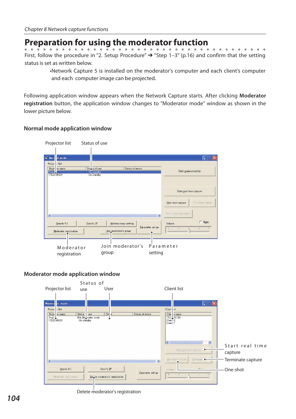 Preparation for using the moderator function | Sanyo SO-WIN-KF3AC User Manual | Page 104 / 144