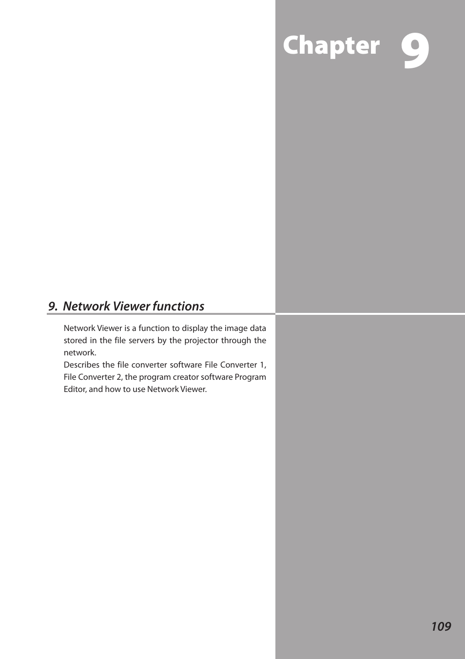 Network viewer functions, Chapter | Sanyo SO-WIN-KF3AC User Manual | Page 109 / 144