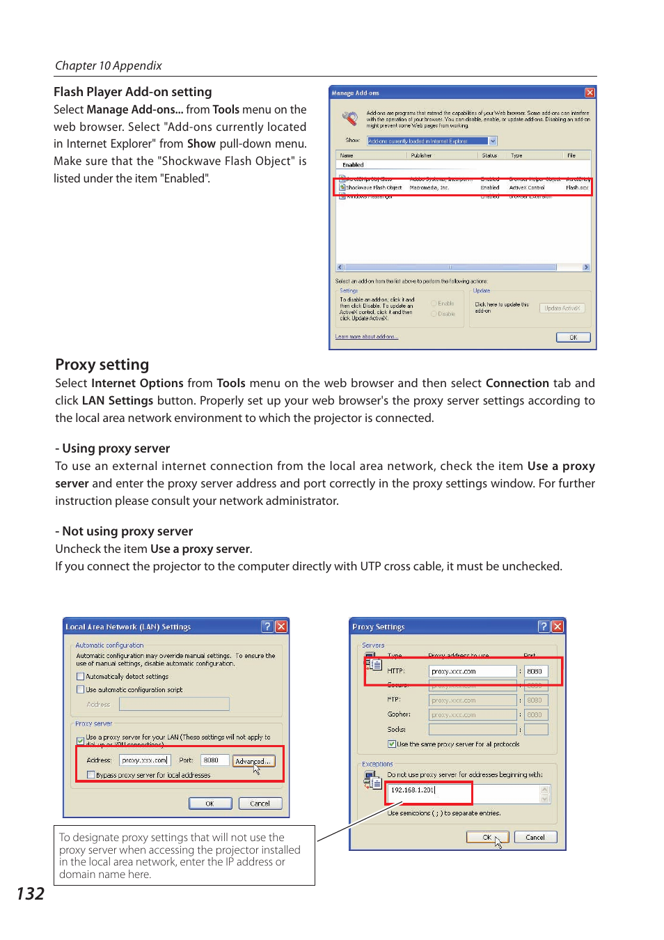 Proxy setting | Sanyo SO-WIN-KF3AC User Manual | Page 132 / 144