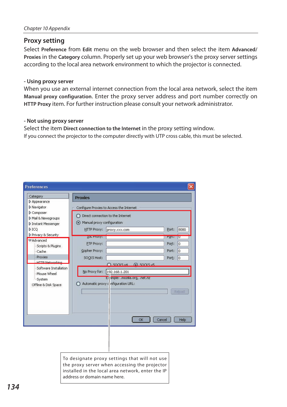 Proxy setting | Sanyo SO-WIN-KF3AC User Manual | Page 134 / 144