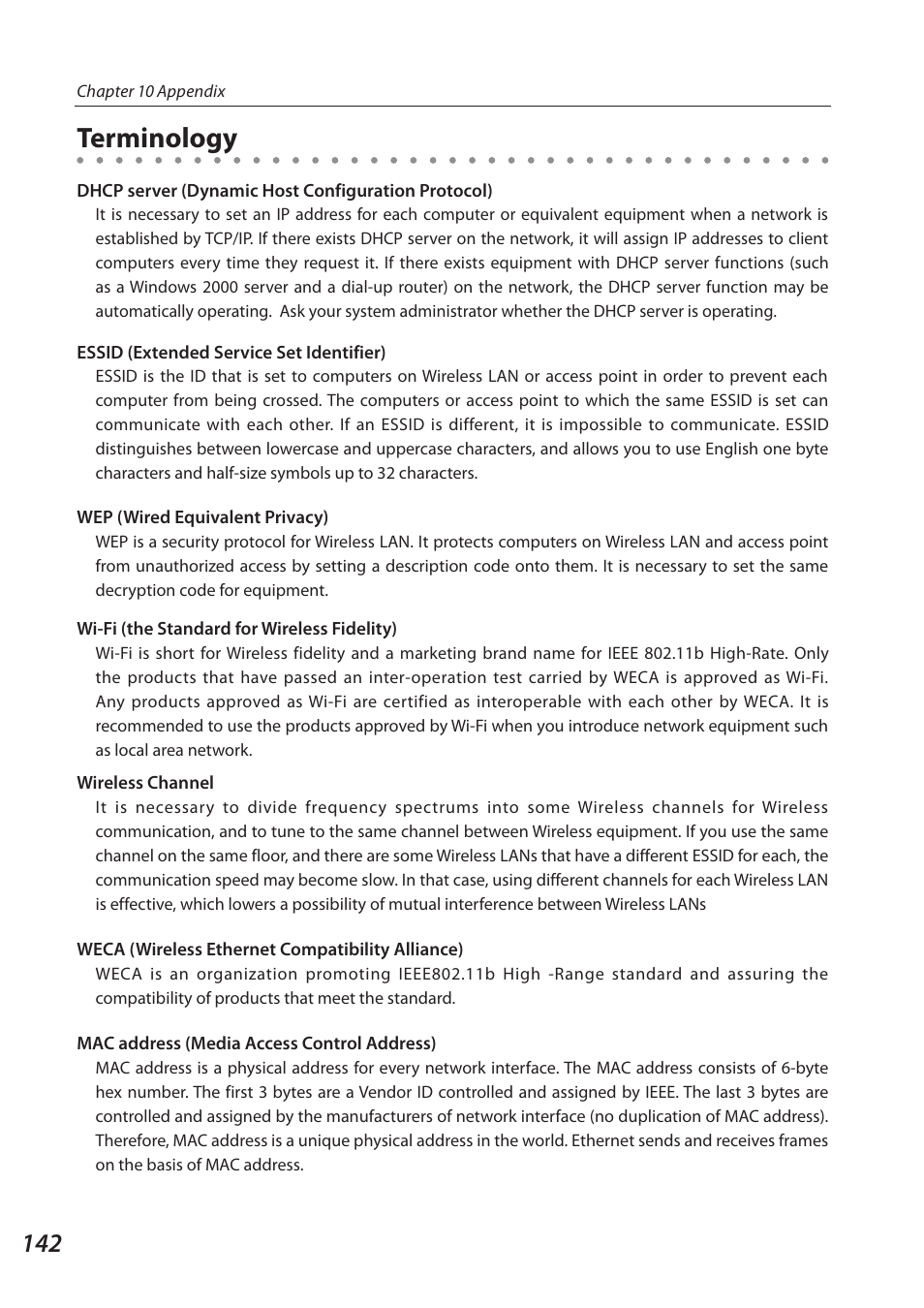 Terminology | Sanyo SO-WIN-KF3AC User Manual | Page 142 / 144