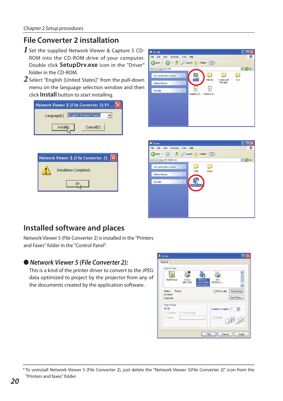 File converter 2 installation, Installed software and places | Sanyo SO-WIN-KF3AC User Manual | Page 20 / 144