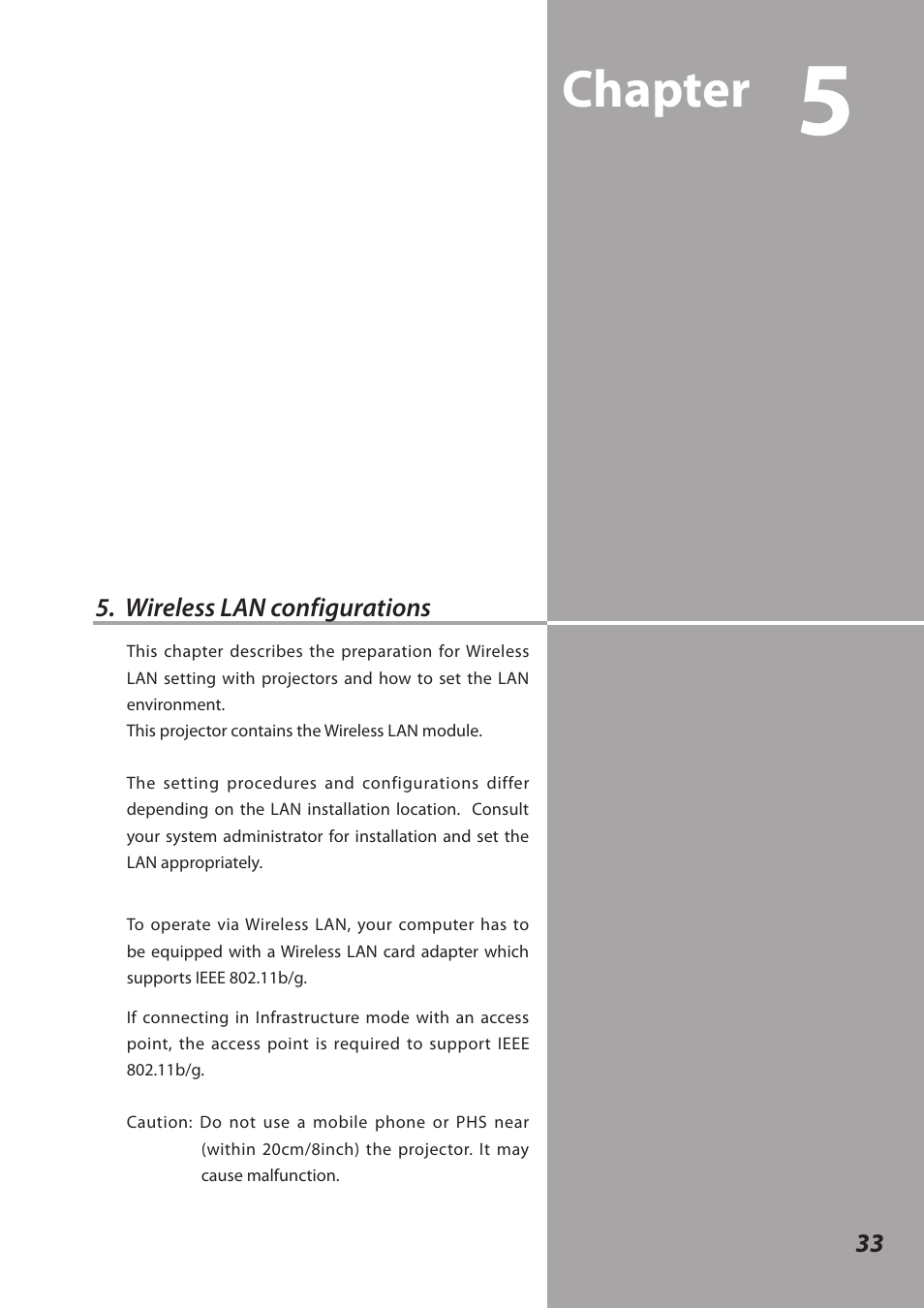 Wireless lan configurations, Chapter | Sanyo SO-WIN-KF3AC User Manual | Page 33 / 144