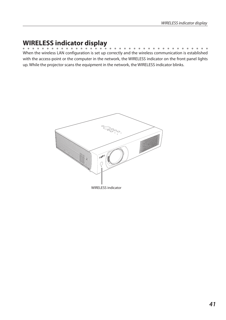 Wireless indicator display | Sanyo SO-WIN-KF3AC User Manual | Page 41 / 144