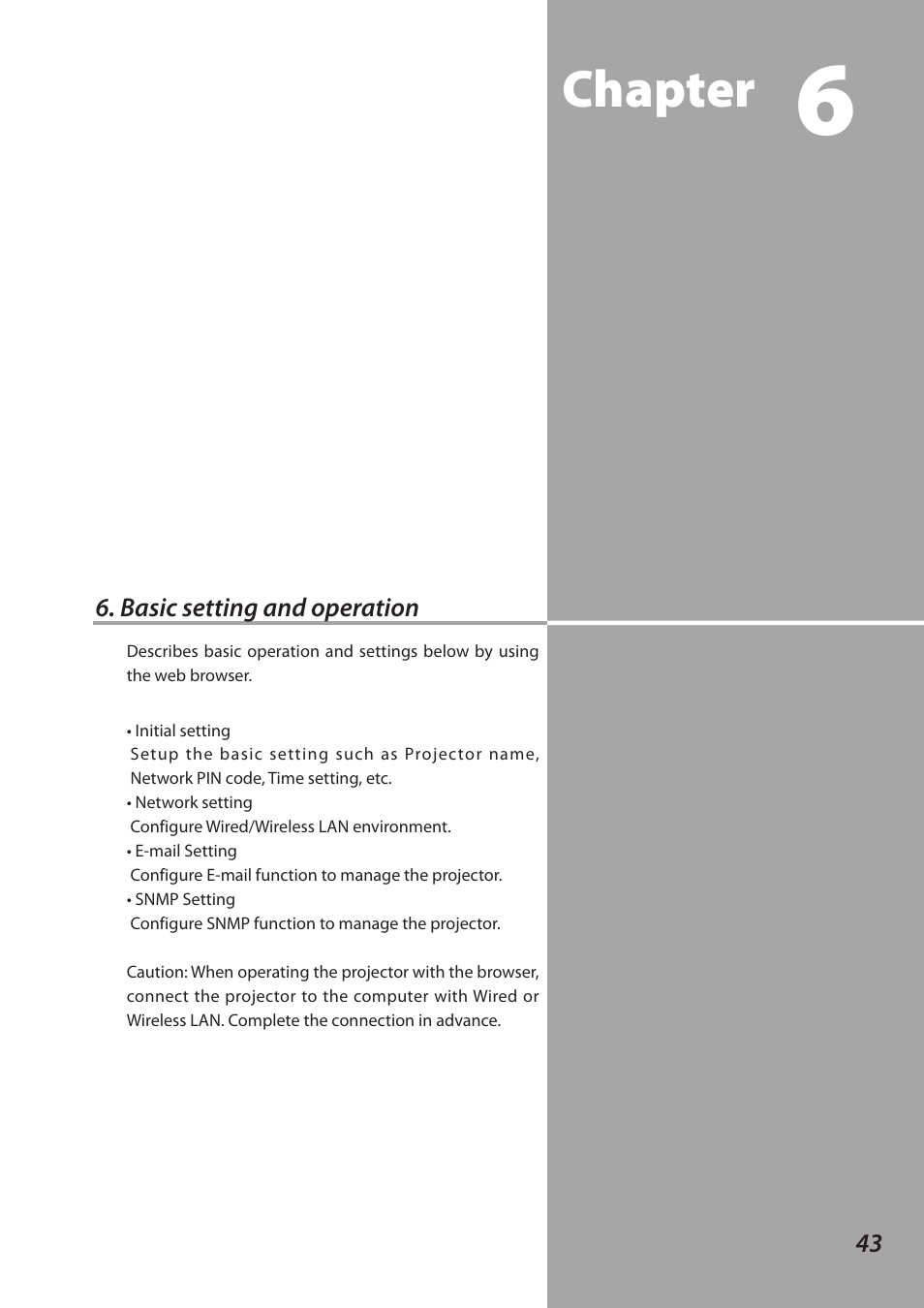 Basic setting and operation, Chapter | Sanyo SO-WIN-KF3AC User Manual | Page 43 / 144