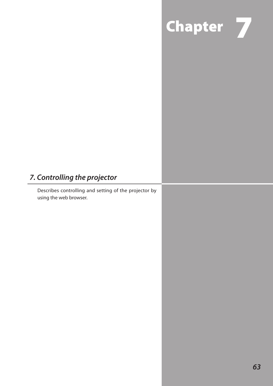 Controlling the projector, Chapter | Sanyo SO-WIN-KF3AC User Manual | Page 63 / 144