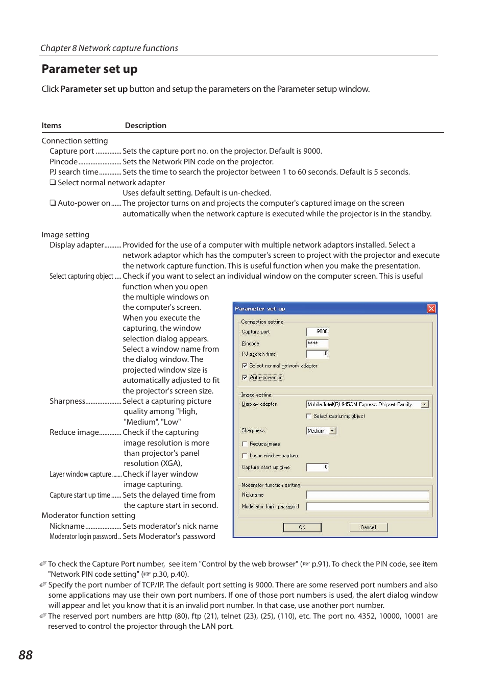 Parameter set up | Sanyo SO-WIN-KF3AC User Manual | Page 88 / 144