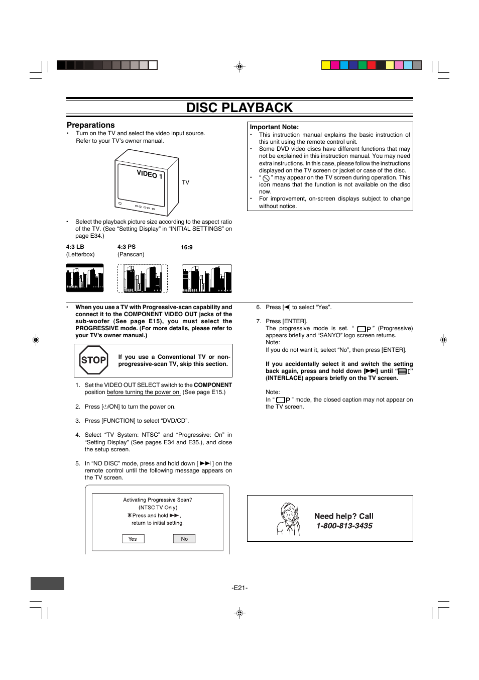 Disc playback, Preparations | Sanyo DWM-4500 User Manual | Page 22 / 44