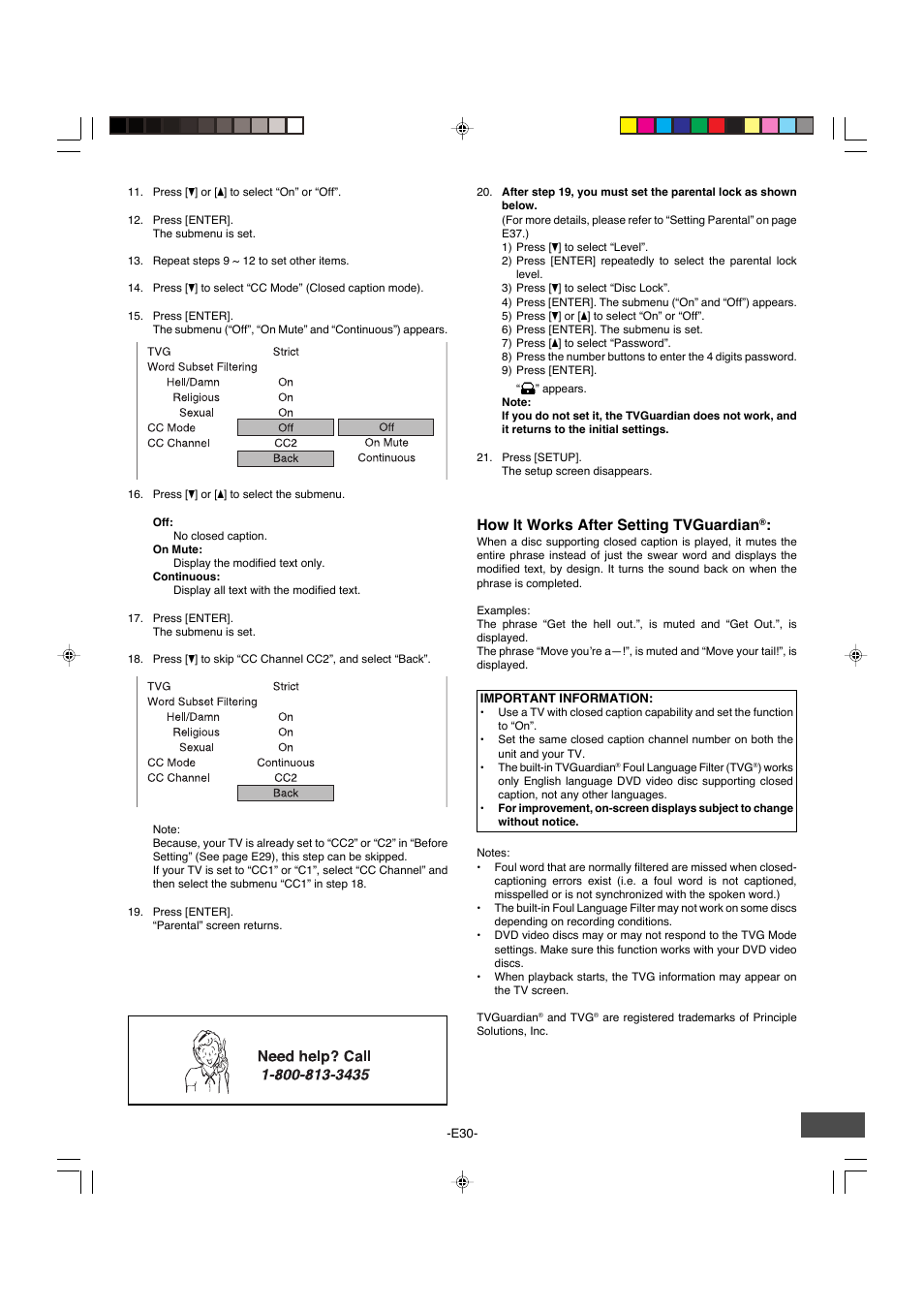 How it works after setting tvguardian | Sanyo DWM-4500 User Manual | Page 31 / 44