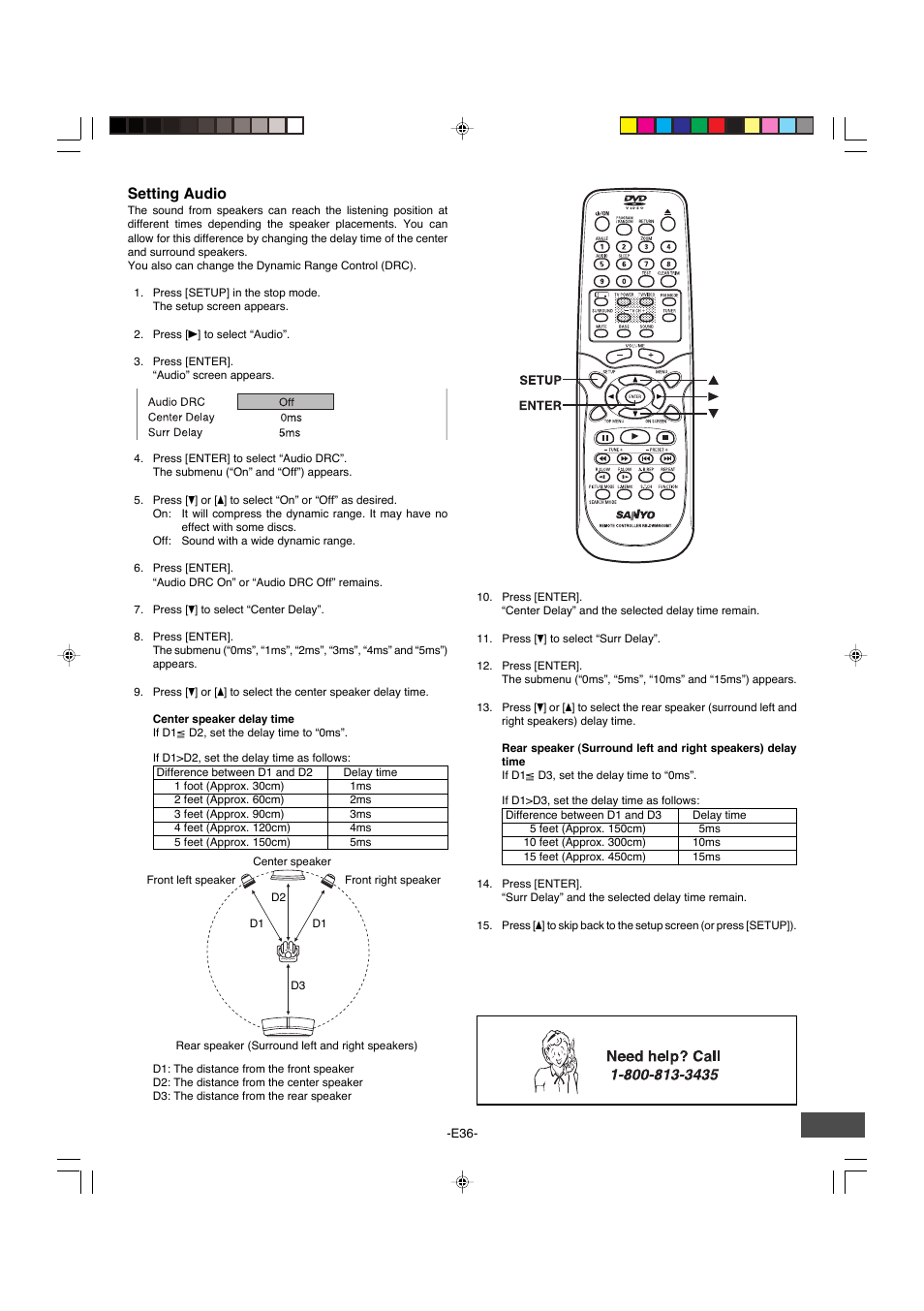 Setting audio | Sanyo DWM-4500 User Manual | Page 37 / 44