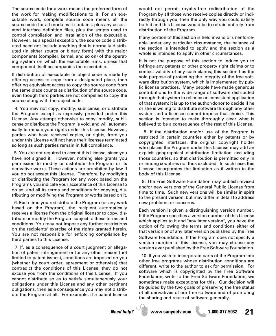 Sanyo 2D-3D HDTV LCD DP42851 User Manual | Page 21 / 40