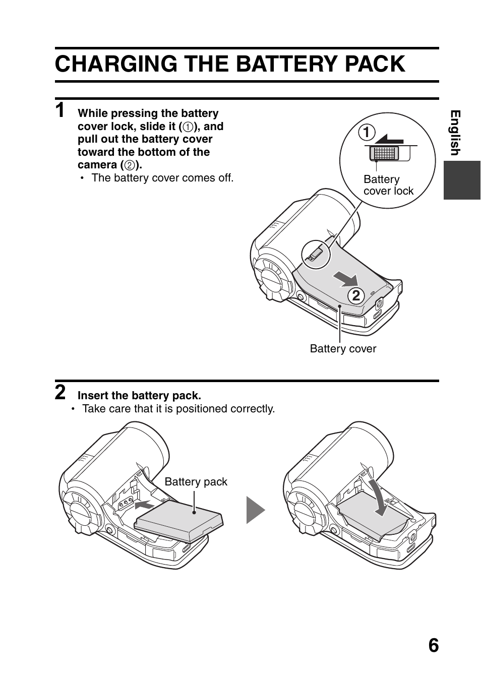 Charging the battery pack | Sanyo VPC-HD1010EX User Manual | Page 7 / 26