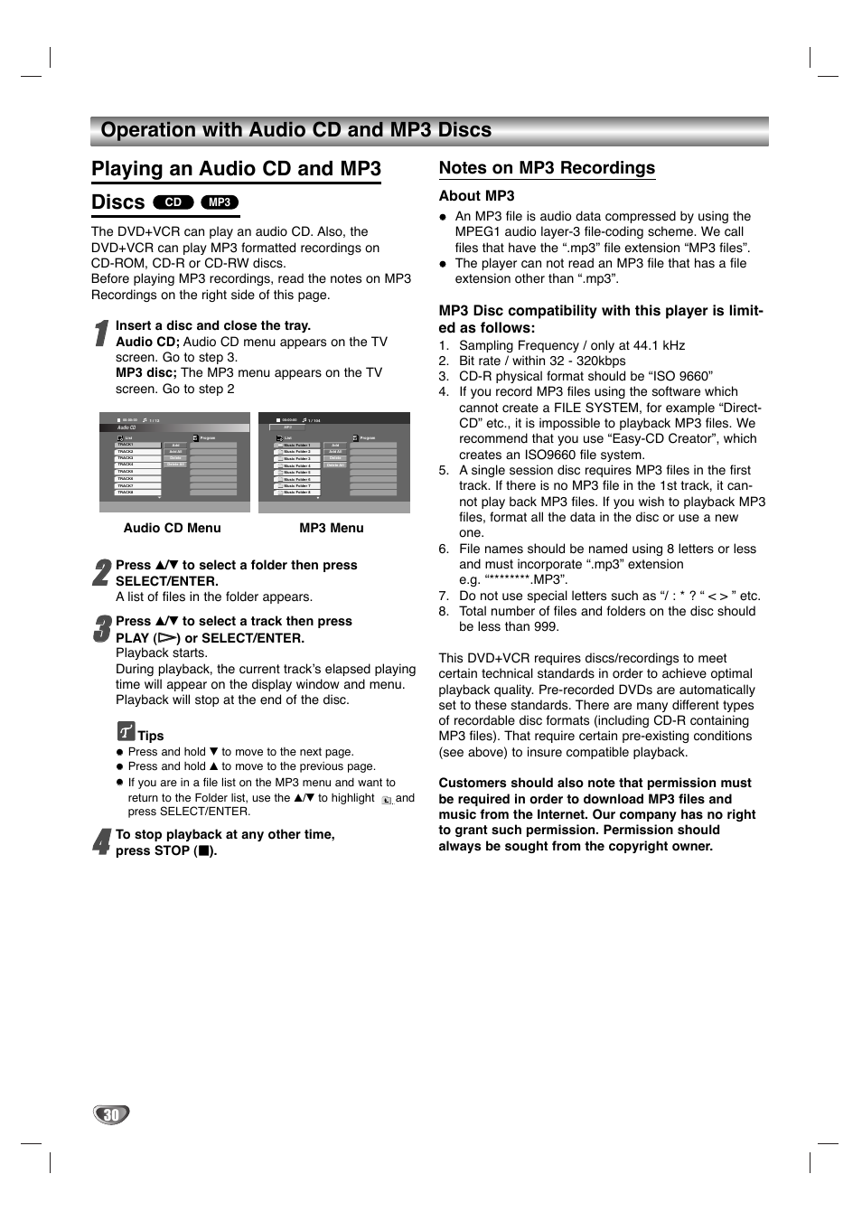 About mp3 | Sanyo DVC-2700 User Manual | Page 30 / 37