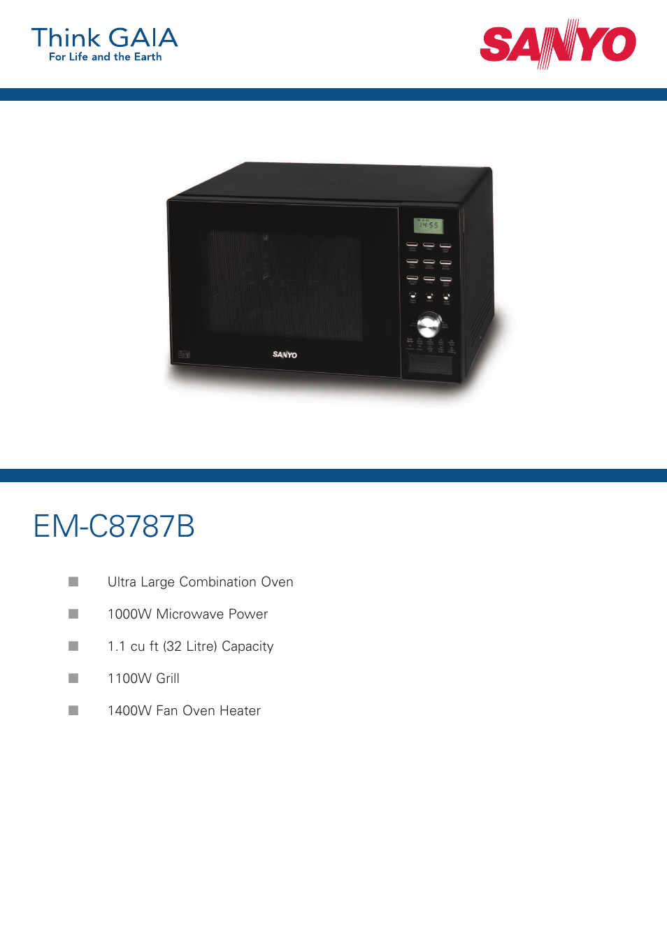 Sanyo EM-C8787B User Manual | 2 pages