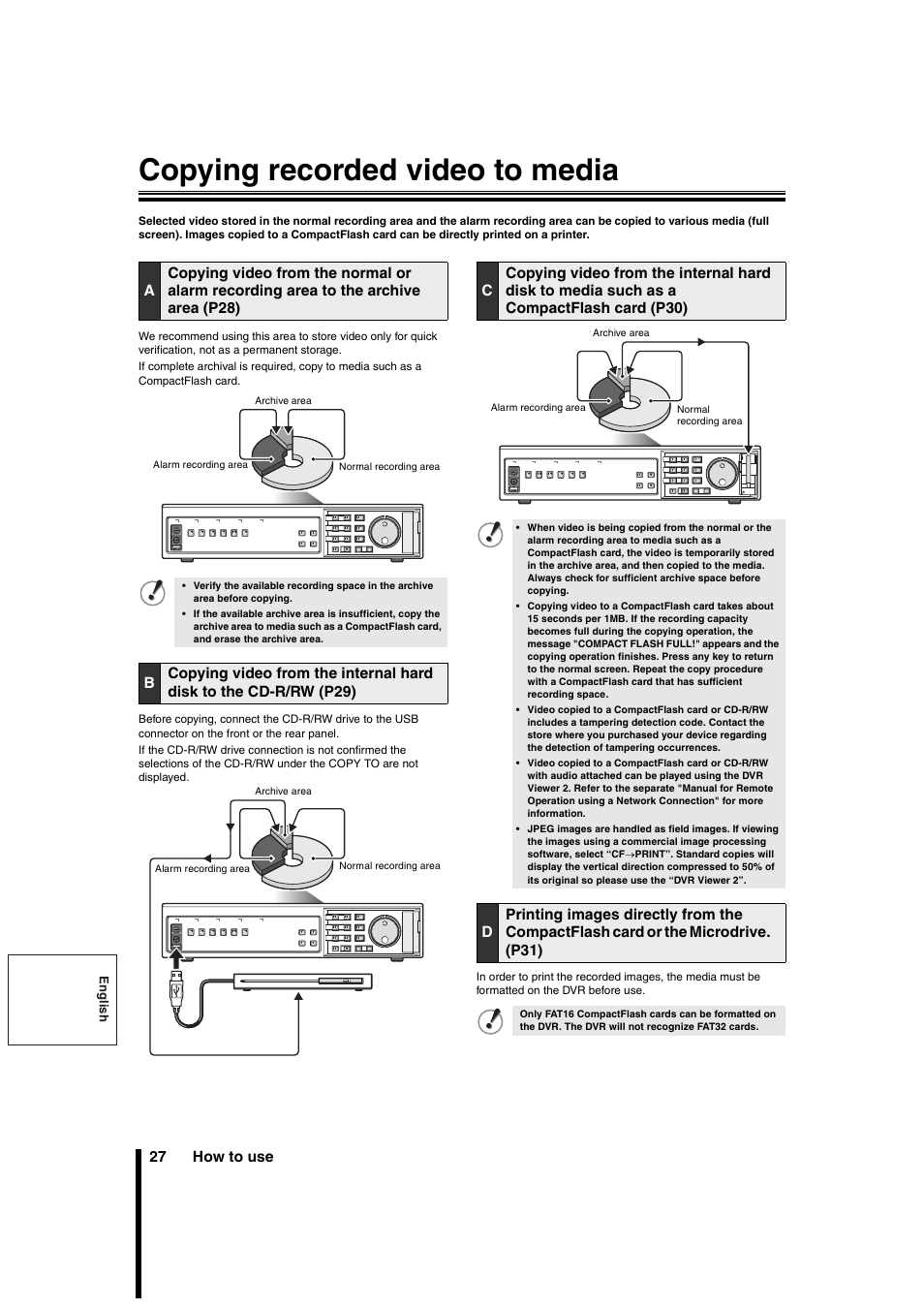 Copying recorded video to media | Sanyo DSR-3706PA User Manual | Page 28 / 88