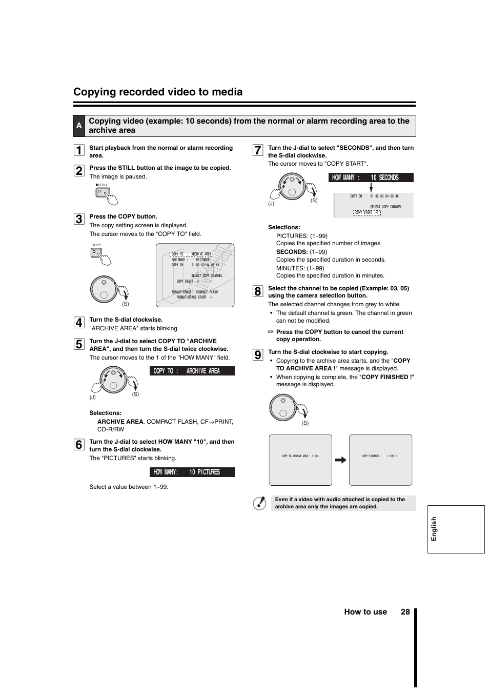 Copying recorded video to media | Sanyo DSR-3706PA User Manual | Page 29 / 88