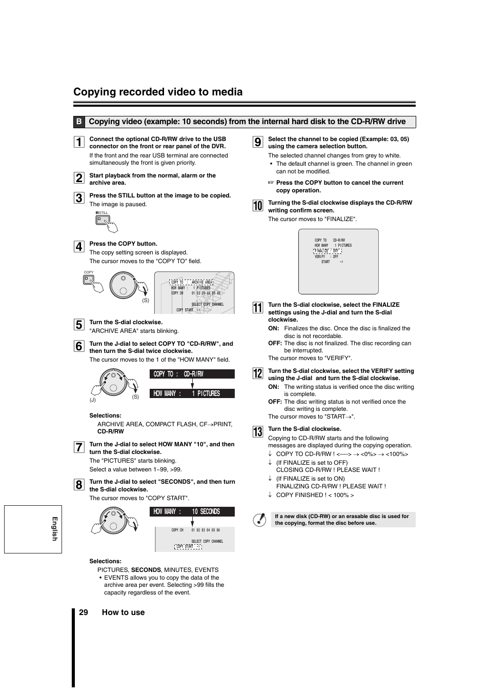 Copying recorded video to media | Sanyo DSR-3706PA User Manual | Page 30 / 88