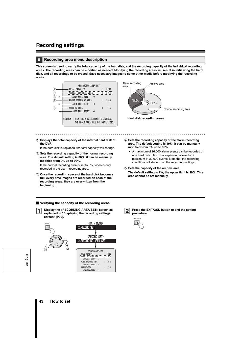 Recording settings | Sanyo DSR-3706PA User Manual | Page 44 / 88