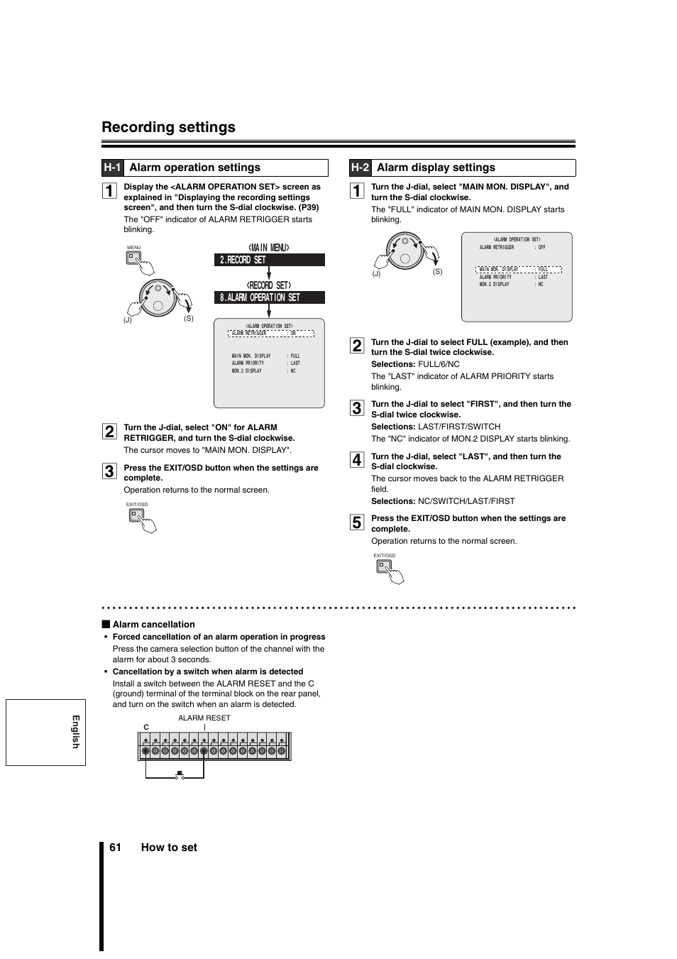 Recording settings | Sanyo DSR-3706PA User Manual | Page 62 / 88