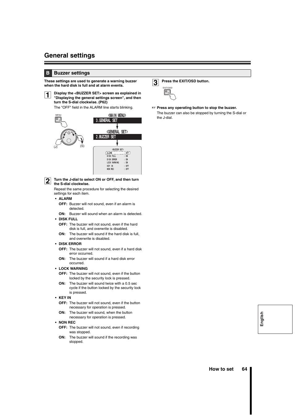 General settings | Sanyo DSR-3706PA User Manual | Page 65 / 88