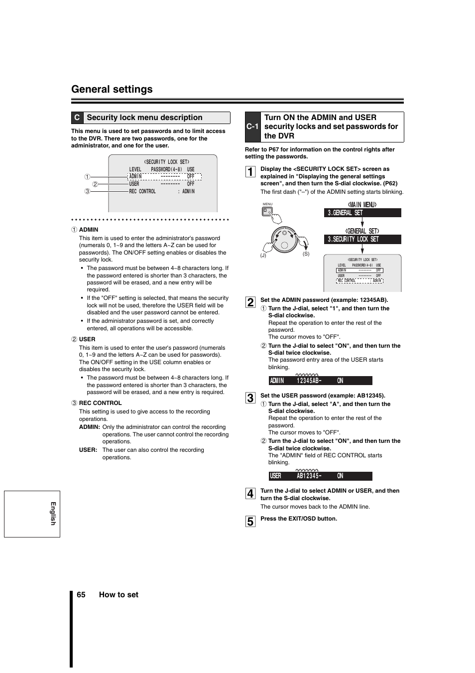 General settings | Sanyo DSR-3706PA User Manual | Page 66 / 88