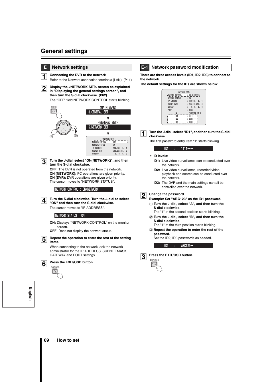 General settings | Sanyo DSR-3706PA User Manual | Page 70 / 88