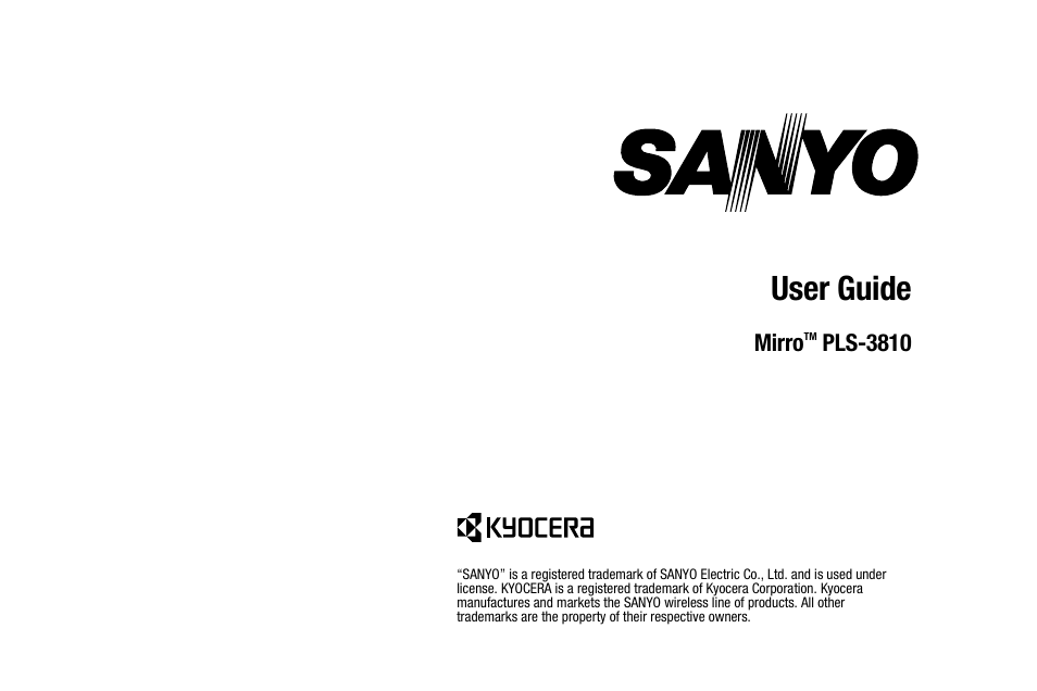 Sanyo MIRRO PLS-3810 User Manual | 126 pages