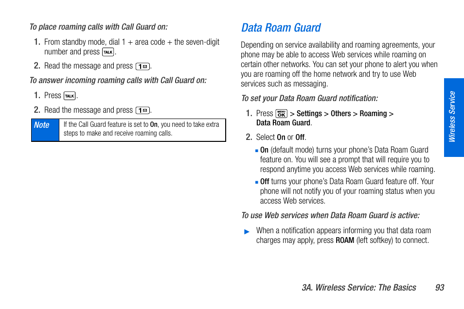 Data roam guard | Sanyo MIRRO PLS-3810 User Manual | Page 103 / 126