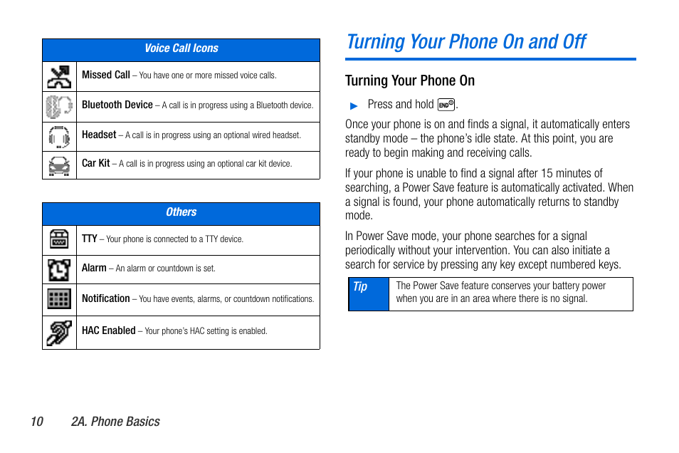Turning your phone on and off, Turning your phone on | Sanyo MIRRO PLS-3810 User Manual | Page 20 / 126