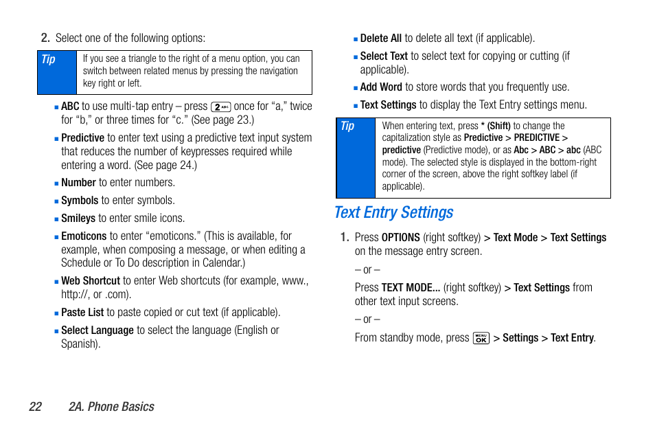 Text entry settings | Sanyo MIRRO PLS-3810 User Manual | Page 32 / 126