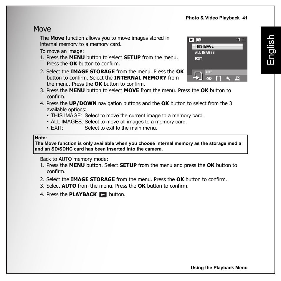 Move, English | Sanyo VPC-E1090 User Manual | Page 53 / 70