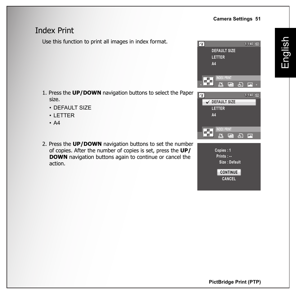 Index print, English | Sanyo VPC-E1090 User Manual | Page 63 / 70
