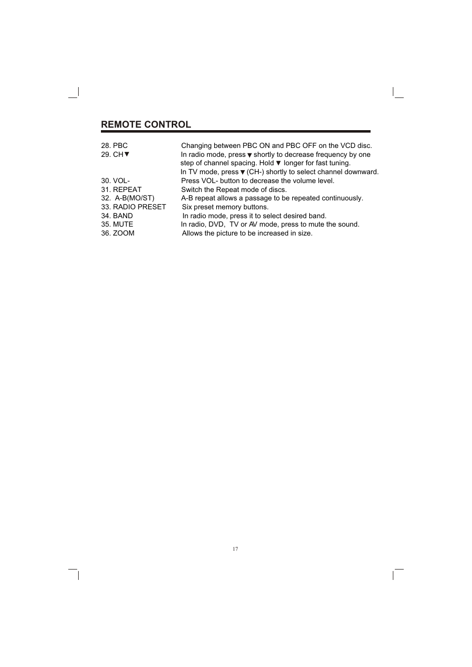 Т³гж 17, Remote control | Sanyo ECD-T1580DV User Manual | Page 17 / 40