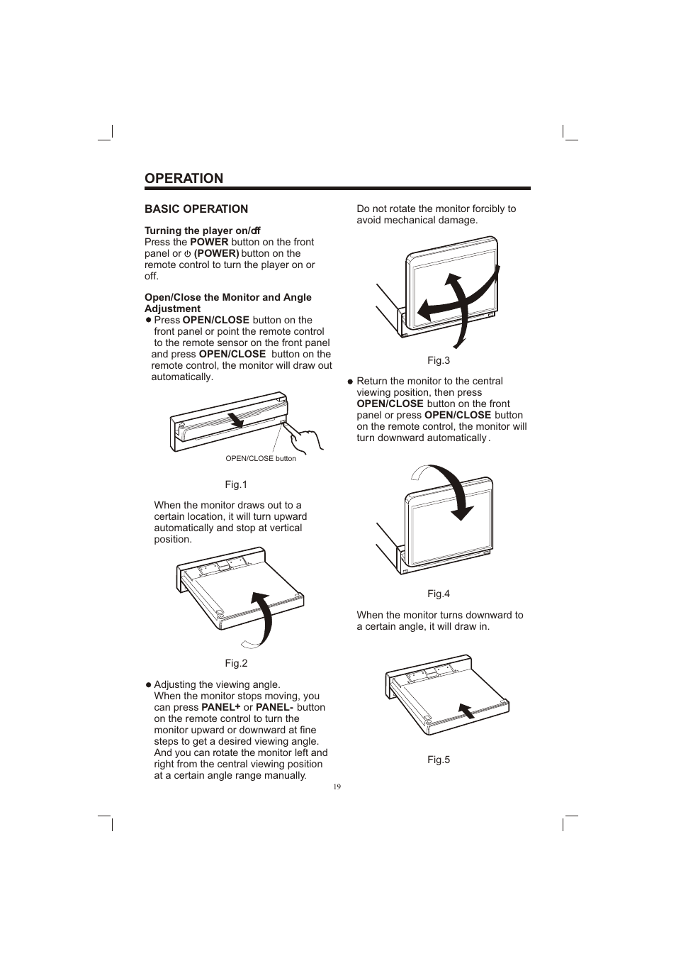 Т³гж 19, Operation | Sanyo ECD-T1580DV User Manual | Page 19 / 40