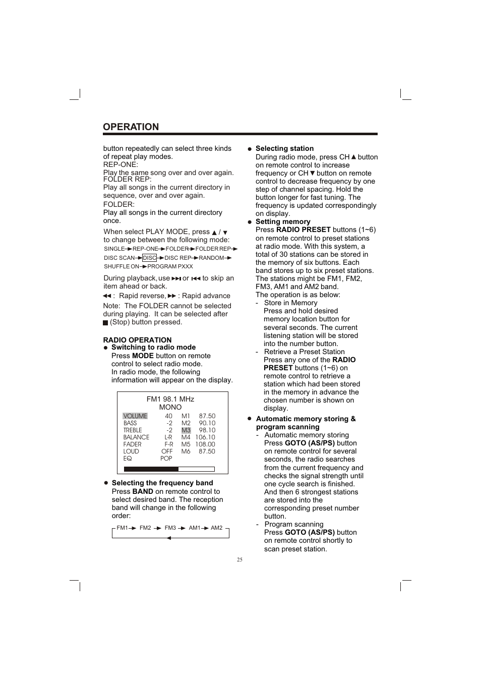 Т³гж 25, Operation | Sanyo ECD-T1580DV User Manual | Page 25 / 40