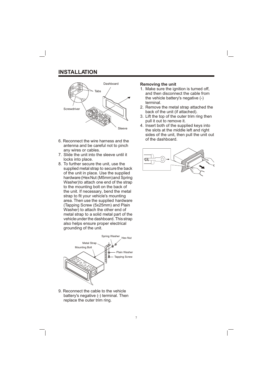 Т³гж 7, Installation | Sanyo ECD-T1580DV User Manual | Page 7 / 40